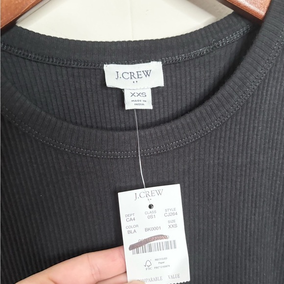 J Crew black ribbed knit mixy dress midi size XXS new - Picture 4 of 7